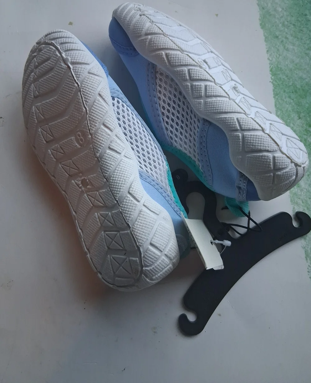 Blue Sol Borne Water Shoes White with Blue And Green 8